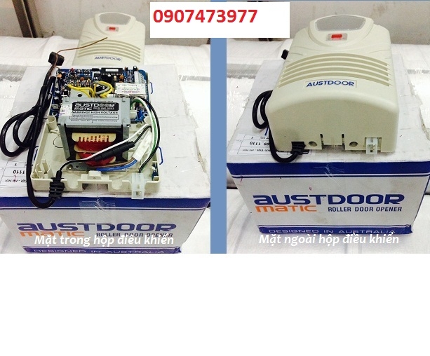 Bộ Hộp Điều Khiển Cửa Cuốn Austdoor AD901 cửa tấm liền có 2 tay remote điều khiển từ xa DK1 giá 4.030.000vnđ/bộ